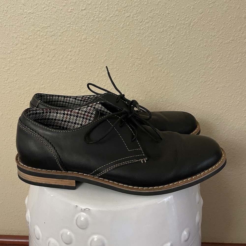 Original Penguin Black Willie Leather Derby Shoes Preppy Men's Sz 10.5 READ B21